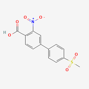 molecular formula C14H11NO6S B6409377 4-(4-Methylsulfonylphenyl)-2-nitrobenzoic acid, 95% CAS No. 1261898-64-9