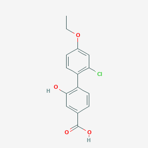 molecular formula C15H13ClO4 B6409382 4-(2-Chloro-4-ethoxyphenyl)-3-hydroxybenzoic acid, 95% CAS No. 1262005-33-3