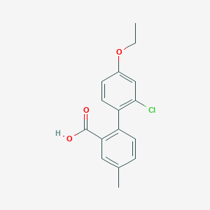 molecular formula C16H15ClO3 B6409385 2-(2-Chloro-4-ethoxyphenyl)-5-methylbenzoic acid, 95% CAS No. 1261934-54-6