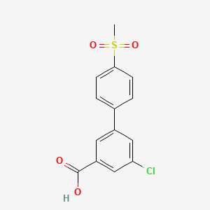 molecular formula C14H11ClO4S B6409387 5-Chloro-3-(4-methylsulfonylphenyl)benzoic acid, 95% CAS No. 1261913-43-2