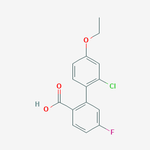 molecular formula C15H12ClFO3 B6409391 2-(2-Chloro-4-ethoxyphenyl)-4-fluorobenzoic acid, 95% CAS No. 1262005-35-5