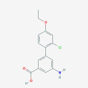 molecular formula C15H14ClNO3 B6409398 3-Amino-5-(2-chloro-4-ethoxyphenyl)benzoic acid, 95% CAS No. 1261987-45-4