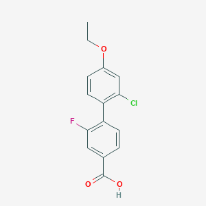 molecular formula C15H12ClFO3 B6409416 4-(2-Chloro-4-ethoxyphenyl)-3-fluorobenzoic acid, 95% CAS No. 1262005-37-7