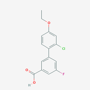 molecular formula C15H12ClFO3 B6409421 3-(2-Chloro-4-ethoxyphenyl)-5-fluorobenzoic acid, 95% CAS No. 1261899-76-6