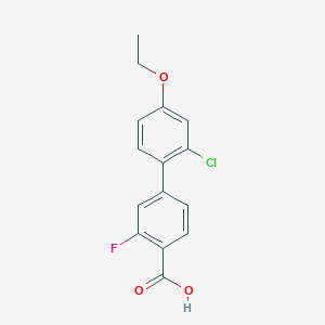 molecular formula C15H12ClFO3 B6409424 4-(2-Chloro-4-ethoxyphenyl)-2-fluorobenzoic acid, 95% CAS No. 1261913-76-1