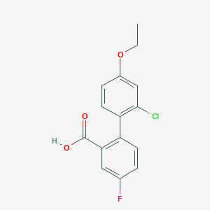 molecular formula C15H12ClFO3 B6409432 2-(2-Chloro-4-ethoxyphenyl)-5-fluorobenzoic acid, 95% CAS No. 1262010-53-6