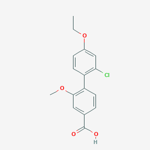 molecular formula C16H15ClO4 B6409433 4-(2-Chloro-4-ethoxyphenyl)-3-methoxybenzoic acid, 95% CAS No. 1261976-98-0