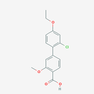 molecular formula C16H15ClO4 B6409441 4-(2-Chloro-4-ethoxyphenyl)-2-methoxybenzoic acid, 95% CAS No. 1261913-83-0