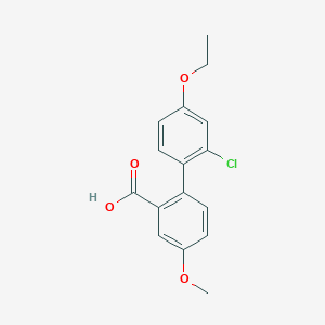 molecular formula C16H15ClO4 B6409442 2-(2-Chloro-4-ethoxyphenyl)-5-methoxybenzoic acid, 95% CAS No. 1261977-18-7