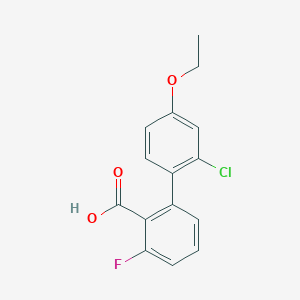 molecular formula C15H12ClFO3 B6409444 2-(2-Chloro-4-ethoxyphenyl)-6-fluorobenzoic acid, 95% CAS No. 1261898-65-0