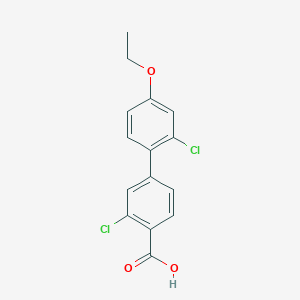molecular formula C15H12Cl2O3 B6409446 2-Chloro-4-(2-chloro-4-ethoxyphenyl)benzoic acid, 95% CAS No. 1261914-06-0
