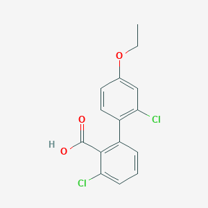 molecular formula C15H12Cl2O3 B6409459 6-Chloro-2-(2-chloro-4-ethoxyphenyl)benzoic acid, 95% CAS No. 1261993-98-9