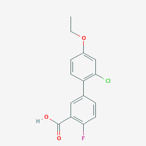 molecular formula C15H12ClFO3 B6409460 5-(2-Chloro-4-ethoxyphenyl)-2-fluorobenzoic acid, 95% CAS No. 1261936-20-2