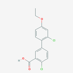 molecular formula C15H12Cl2O3 B6409467 2-Chloro-5-(2-chloro-4-ethoxyphenyl)benzoic acid, 95% CAS No. 1261983-52-1