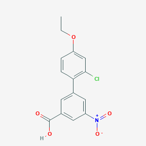 molecular formula C15H12ClNO5 B6409468 3-(2-Chloro-4-ethoxyphenyl)-5-nitrobenzoic acid, 95% CAS No. 1261914-13-9
