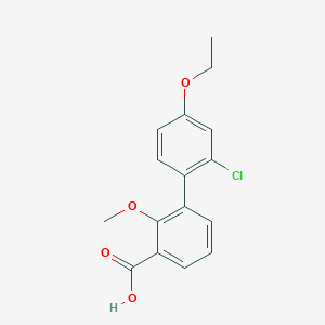molecular formula C16H15ClO4 B6409473 3-(2-Chloro-4-ethoxyphenyl)-2-methoxybenzoic acid, 95% CAS No. 1261964-55-9