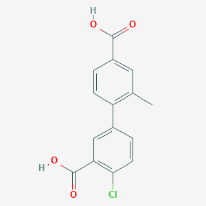 molecular formula C15H11ClO4 B6409484 4-(3-Carboxy-4-chlorophenyl)-3-methylbenzoic acid, 95% CAS No. 1261987-52-3