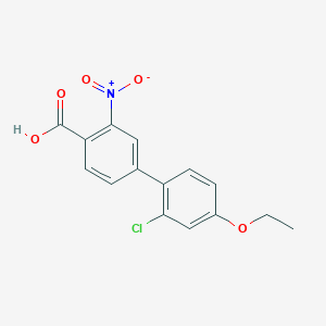 molecular formula C15H12ClNO5 B6409490 4-(2-Chloro-4-ethoxyphenyl)-2-nitrobenzoic acid, 95% CAS No. 1261936-38-2