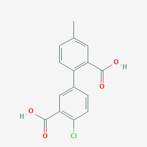 molecular formula C15H11ClO4 B6409506 2-(3-Carboxy-4-chlorophenyl)-5-methylbenzoic acid, 95% CAS No. 1261977-28-9