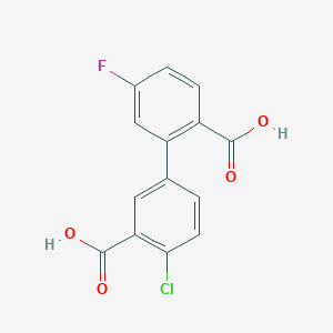 molecular formula C14H8ClFO4 B6409524 2-(3-Carboxy-4-chlorophenyl)-4-fluorobenzoic acid, 95% CAS No. 1261987-57-8
