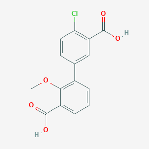 molecular formula C15H11ClO5 B6409548 3-(3-Carboxy-4-chlorophenyl)-2-methoxybenzoic acid, 95% CAS No. 1261987-69-2