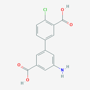 molecular formula C14H10ClNO4 B6409549 3-Amino-5-(3-carboxy-4-chlorophenyl)benzoic acid, 95% CAS No. 1261914-22-0