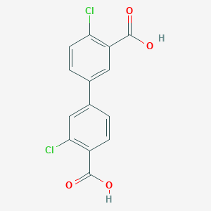 molecular formula C14H8Cl2O4 B6409556 4-(3-Carboxy-4-chlorophenyl)-2-chlorobenzoic acid, 95% CAS No. 1261983-61-2