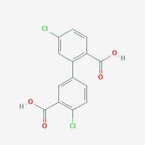 molecular formula C14H8Cl2O4 B6409561 2-(3-Carboxy-4-chlorophenyl)-4-chlorobenzoic acid, 95% CAS No. 1261987-75-0