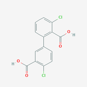 molecular formula C14H8Cl2O4 B6409566 2-(3-Carboxy-4-chlorophenyl)-6-chlorobenzoic acid, 95% CAS No. 1261977-49-4