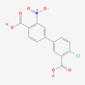 molecular formula C14H8ClNO6 B6409569 4-(3-Carboxy-4-chlorophenyl)-2-nitrobenzoic acid, 95% CAS No. 1261914-45-7