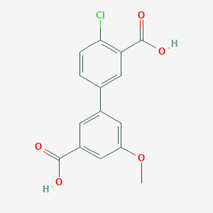 molecular formula C15H11ClO5 B6409574 3-(3-Carboxy-4-chlorophenyl)-5-methoxybenzoic acid, 95% CAS No. 1261914-37-7