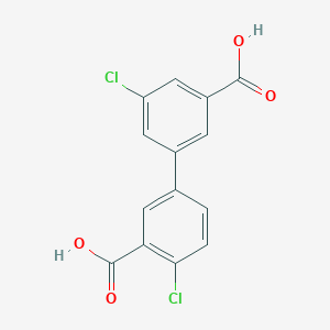 molecular formula C14H8Cl2O4 B6409577 3-(3-Carboxy-4-chlorophenyl)-5-chlorobenzoic acid, 95% CAS No. 1262009-91-5