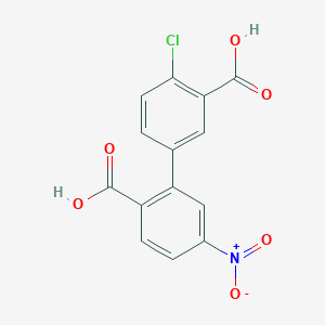 molecular formula C14H8ClNO6 B6409581 2-(3-Carboxy-4-chlorophenyl)-4-nitrobenzoic acid, 95% CAS No. 1261936-58-6