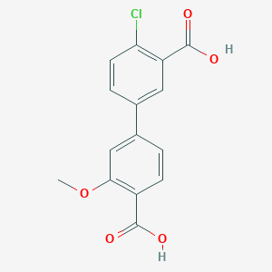 molecular formula C15H11ClO5 B6409593 4-(3-Carboxy-4-chlorophenyl)-2-methoxybenzoic acid, 95% CAS No. 1261977-38-1