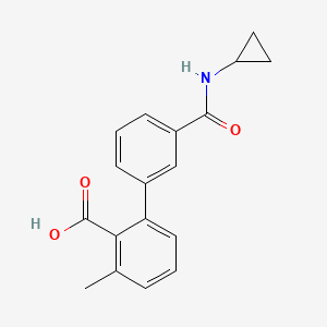molecular formula C18H17NO3 B6409599 2-[3-(Cyclopropylaminocarbonyl)phenyl]-6-methylbenzoic acid, 95% CAS No. 1261994-18-6