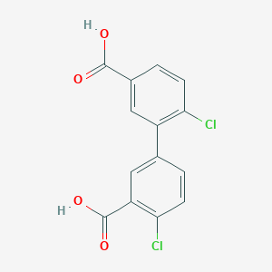 molecular formula C14H8Cl2O4 B6409603 3-(3-Carboxy-4-chlorophenyl)-4-chlorobenzoic acid, 95% CAS No. 1261936-54-2