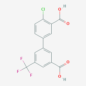 molecular formula C15H8ClF3O4 B6409604 3-(3-Carboxy-4-chlorophenyl)-5-trifluoromethylbenzoic acid, 95% CAS No. 1261934-67-1
