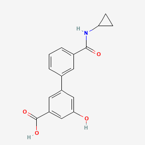molecular formula C17H15NO4 B6409621 3-[3-(Cyclopropylaminocarbonyl)phenyl]-5-hydroxybenzoic acid, 95% CAS No. 1261936-71-3