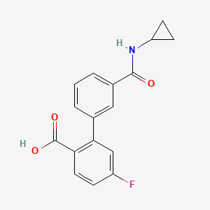 molecular formula C17H14FNO3 B6409624 2-[3-(Cyclopropylaminocarbonyl)phenyl]-4-fluorobenzoic acid, 95% CAS No. 1262009-95-9