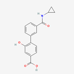 molecular formula C17H15NO4 B6409631 4-[3-(Cyclopropylaminocarbonyl)phenyl]-3-hydroxybenzoic acid, 95% CAS No. 1261987-83-0