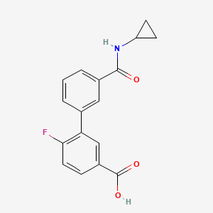 molecular formula C17H14FNO3 B6409639 3-[3-(Cyclopropylaminocarbonyl)phenyl]-4-fluorobenzoic acid, 95% CAS No. 1261987-96-5