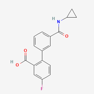 molecular formula C17H14FNO3 B6409642 2-[3-(Cyclopropylaminocarbonyl)phenyl]-5-fluorobenzoic acid, 95% CAS No. 1261914-61-7