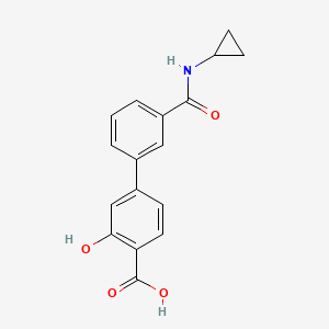 molecular formula C17H15NO4 B6409654 4-[3-(Cyclopropylaminocarbonyl)phenyl]-2-hydroxybenzoic acid, 95% CAS No. 1261936-82-6