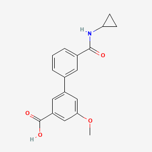 molecular formula C18H17NO4 B6409668 3-[3-(Cyclopropylaminocarbonyl)phenyl]-5-methoxybenzoic acid, 95% CAS No. 1261937-20-5