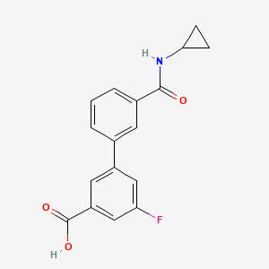 molecular formula C17H14FNO3 B6409677 3-[3-(Cyclopropylaminocarbonyl)phenyl]-5-fluorobenzoic acid, 95% CAS No. 1261936-96-2