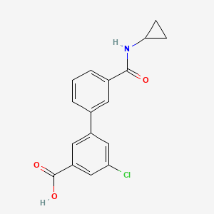 molecular formula C17H14ClNO3 B6409684 5-Chloro-3-[3-(cyclopropylaminocarbonyl)phenyl]benzoic acid, 95% CAS No. 1261988-08-2