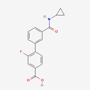 molecular formula C17H14FNO3 B6409689 4-[3-(Cyclopropylaminocarbonyl)phenyl]-3-fluorobenzoic acid, 95% CAS No. 1261987-90-9