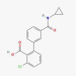 molecular formula C17H14ClNO3 B6409702 6-Chloro-2-[3-(cyclopropylaminocarbonyl)phenyl]benzoic acid, 95% CAS No. 1261937-28-3