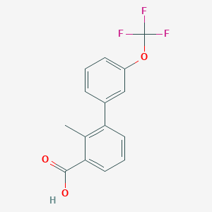molecular formula C15H11F3O3 B6409714 2-Methyl-3-(3-trifluoromethoxyphenyl)benzoic acid, 95% CAS No. 1261508-68-2