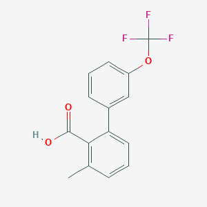 molecular formula C15H11F3O3 B6409720 6-Methyl-2-(3-trifluoromethoxyphenyl)benzoic acid, 95% CAS No. 1261660-48-3